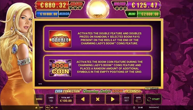 Cash Connection - Charming Lady's Boom Coins - Boom Coin yang lengket dengan pengganda
